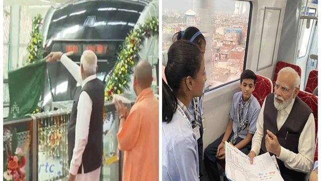 PIC4 PM Modi rides 'Namo Bharat' with school children